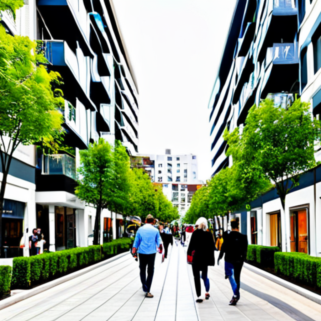 부동산 사이클과 법률적 측면의 관계 - Mixed-Use Development**
"A vibrant, safe for work, mixed-use urban neighborhood scene during the da...